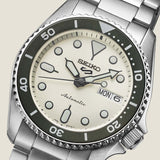 Seiko 5 Sports SKX Automatic Cream Dial Silver Steel Strap Watch For Men - SRPK31K1