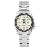 Seiko 5 Sports SKX Automatic Cream Dial Silver Steel Strap Watch For Men - SRPK31K1