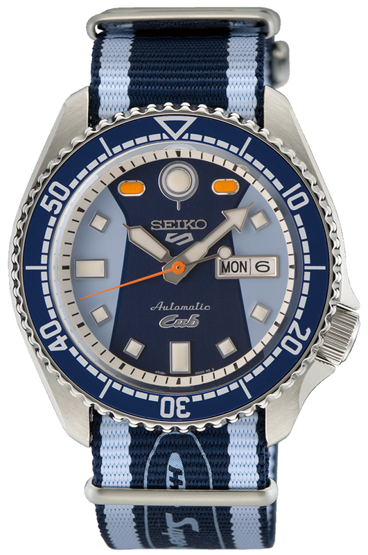 Seiko 5 Sports Honda Super Cub Limited Edition Blue Dial Two Tone NATO Strap Watch For Men - SRPK37K1