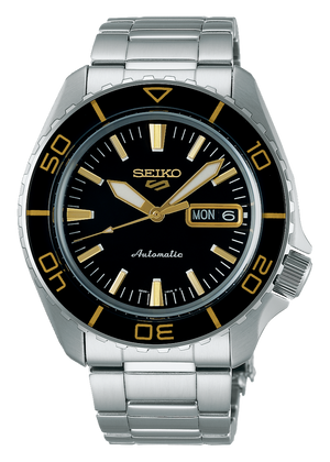 Seiko 5 Sport Automatic SKX Series Black Dial Silver Steel Strap Watch for Men - SRPK99K1