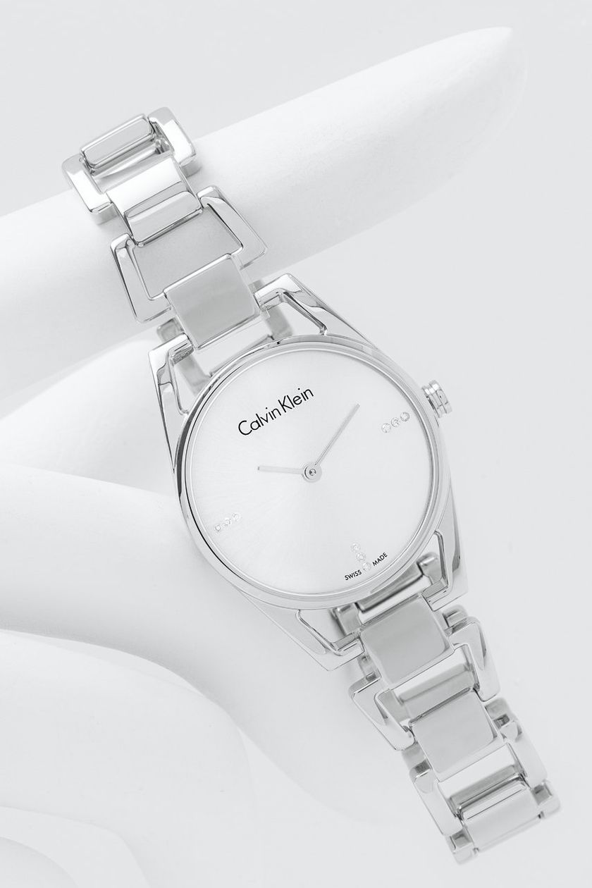 Calvin Klein Dainty Diamonds Silver Dial Sliver Steel Strap Watch for Women - K7L2314T