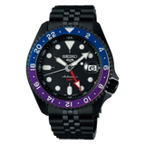 Seiko Automatic SKX GMT Yuto Horigome Limited Edition Black Dial Black Steel Strap Watch For Men - SSK027K1