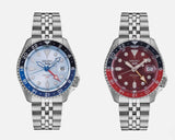 Seiko 5 Sports Thong Sia Limited Edition Red Dial Silver Steel Strap Watch For Men - SSK031K1