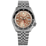 Seiko 5 Sports GMT Thong Sia Limited Edition Brown Dial Silver Steel Strap Watch for Men - SSK043K1
