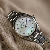 Seiko Diamond Silver Dial Silver Steel Strap Watch for Women - SUR579P1