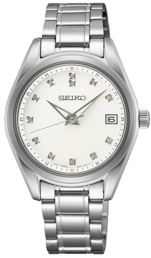 Seiko Diamond Silver Dial Silver Steel Strap Watch for Women - SUR579P1