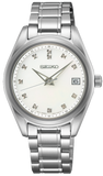 Seiko Diamond Silver Dial Silver Steel Strap Watch for Women - SUR579P1