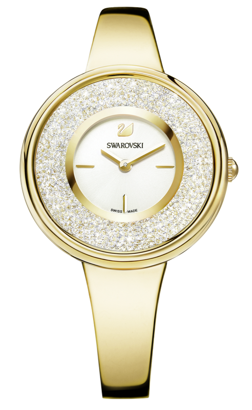 Swarovski Crystalline Bracelet White Dial Gold Steel Strap Watch for Women - 5269253