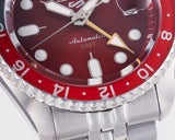 Seiko 5 Sports Thong Sia Limited Edition Red Dial Silver Steel Strap Watch For Men - SSK031K1