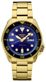 Seiko 5 Sports US Special Edition Automatic Blue Dial Gold Steel Strap Watch For Men - SRPK20