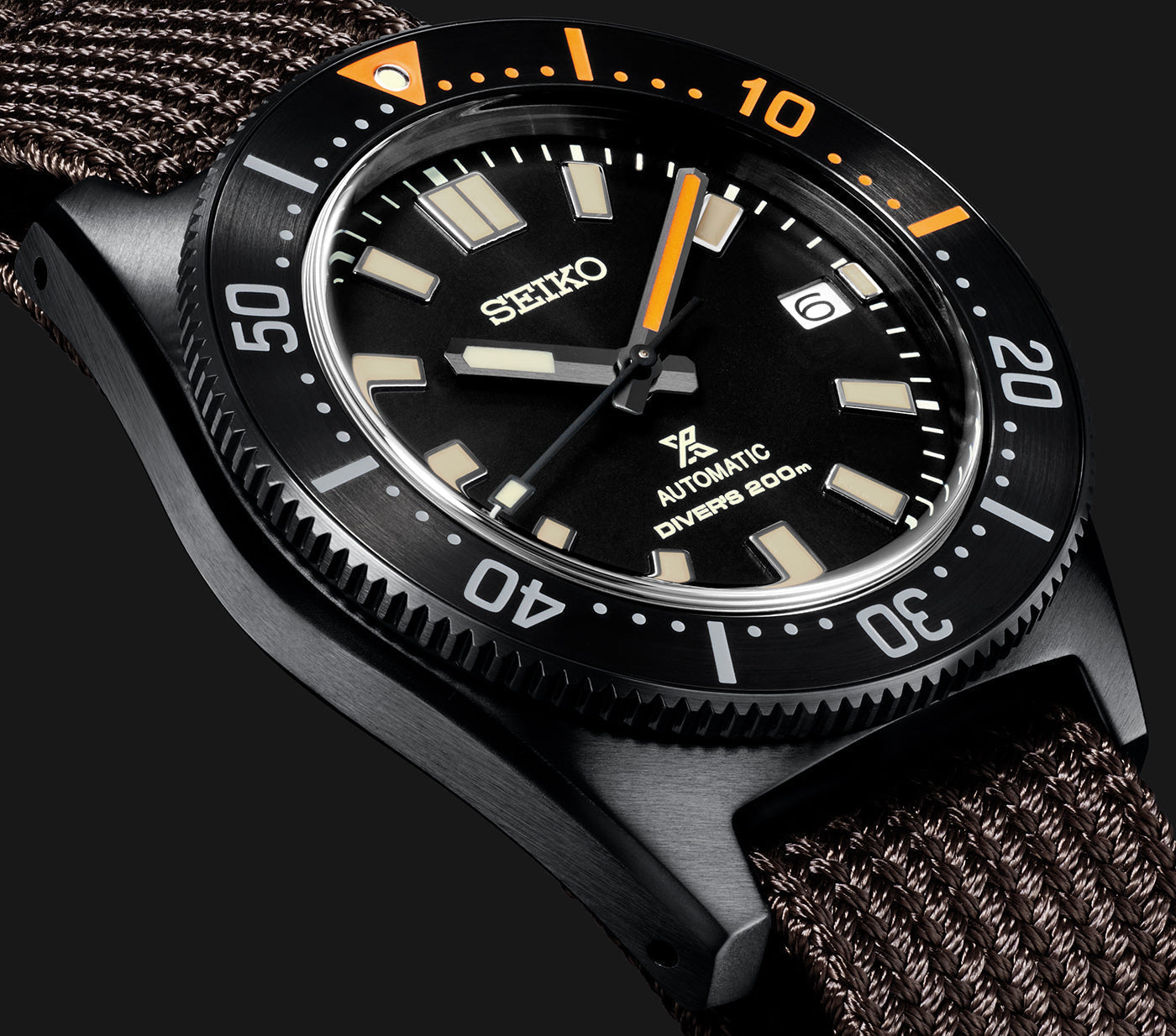 Seiko Prospex Black Series 1965 Limited Edition Black Dial Brown NATO Strap Watch For Men - SPB253J1