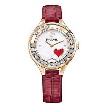Swarovski Lovely Crystals Analog White Dial Red Leather Strap Watch for Women - 5297584