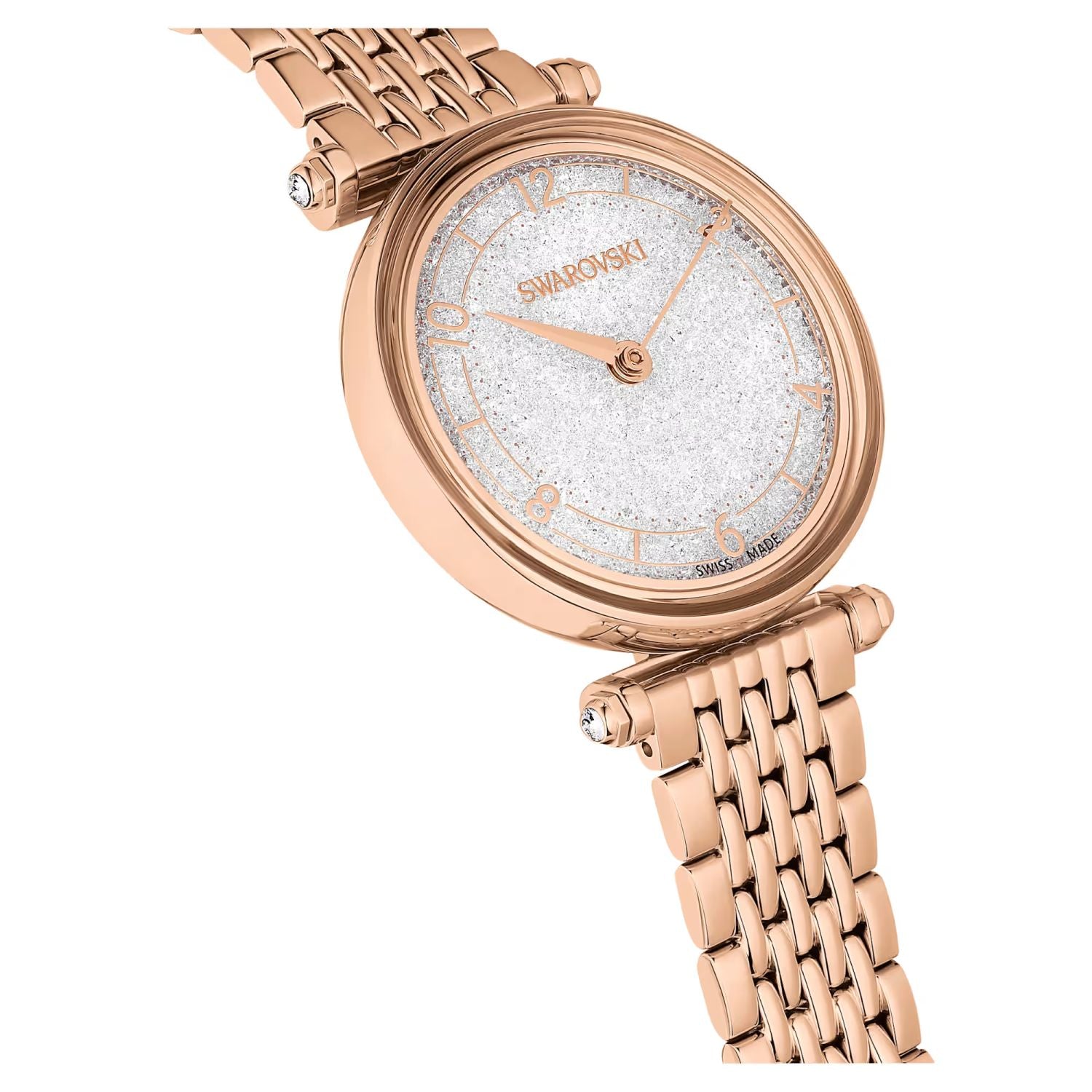 Swarovski Crystalline Wonder Silver Dial Rose Gold Steel Strap Watch for Women - 5656911