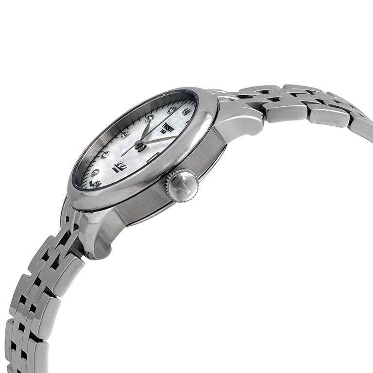 Tissot Le Locle Automatic Diamonds Mother of Pearl Dial Silver Steel Strap Watch For Women - T006.207.11.116.00