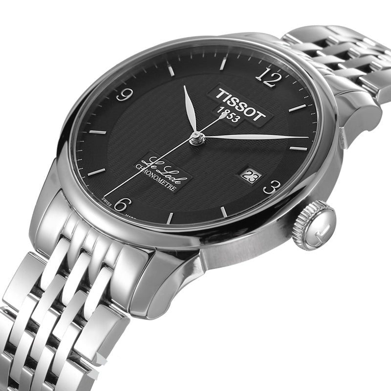 Tissot Le Locle Automatic Black Dial Silver Steel Strap Watch For Men - T006.408.11.057.00