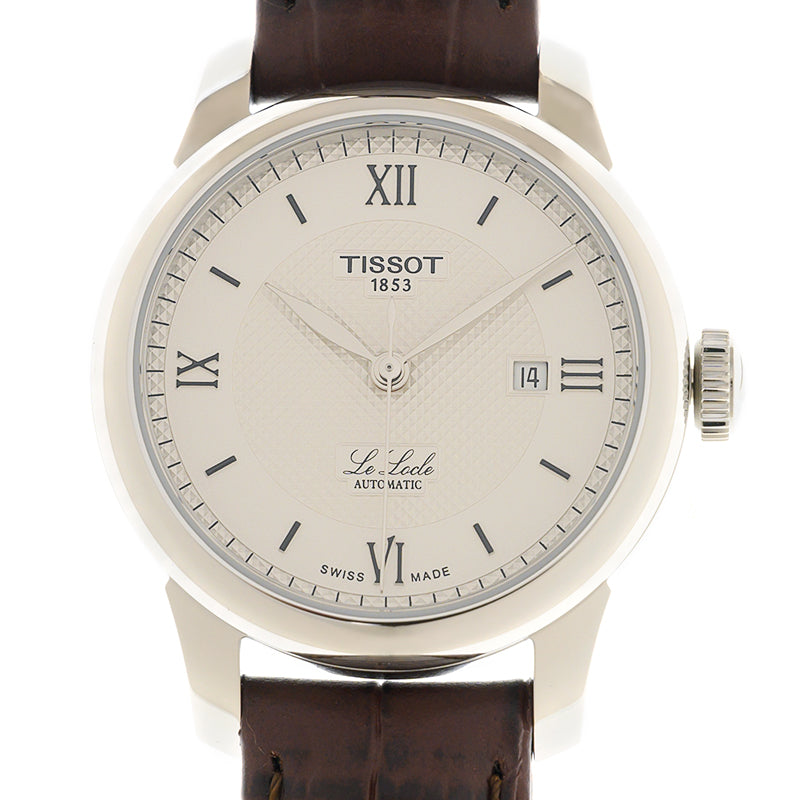 Tissot T Classic Le Locle Automatic Silver Dial Brown Leather Strap Watch For Women - T006.207.16.038.00