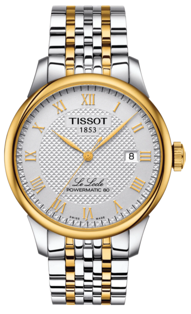 Tissot T Classic Le Locle Powermatic 80 Silver Dial Two Tone Steel Strap Watch For Men - T0064072203301