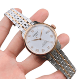 Tissot Le Locle Powermatic 80 Diamonds Silver Dial Two Tone Steel Strap Watch For Men - T006.407.22.036.01