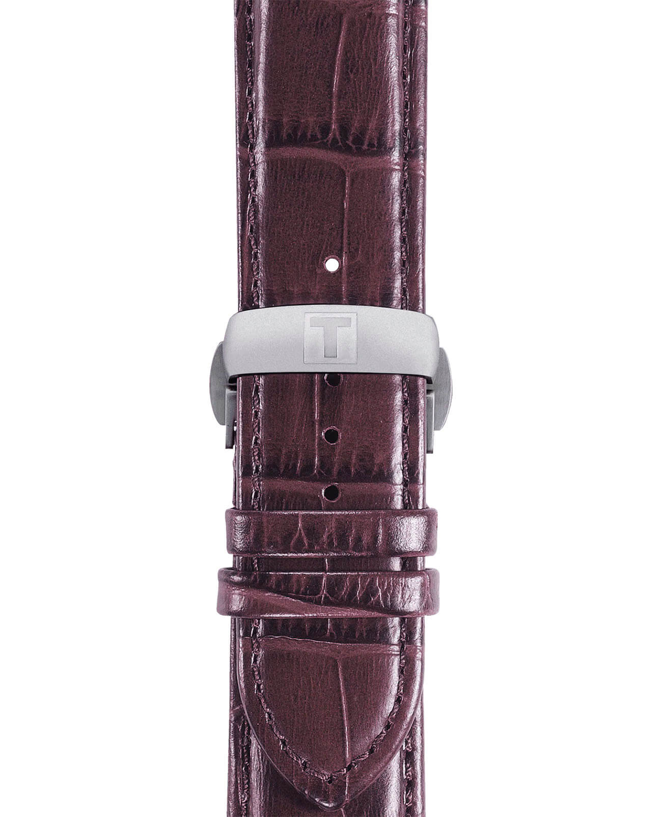 Tissot T Classic Couturier Chronograph White Dial Brown Leather Strap Watch For Men - T035.410.16.031.00