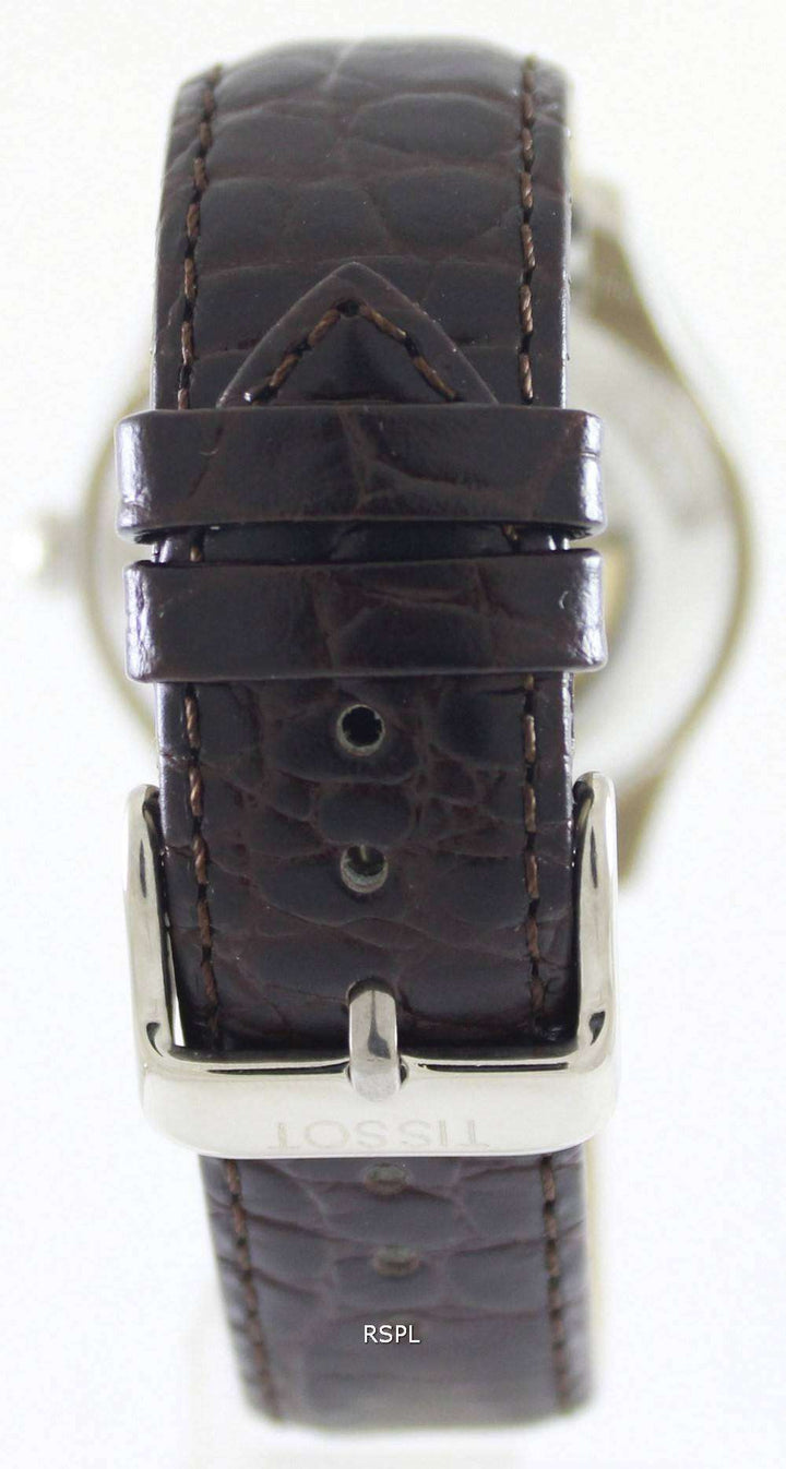 Tissot T Classic T One Automatic Silver Dial Brown Leather Strap Watch For Men - T038.430.16.037.00