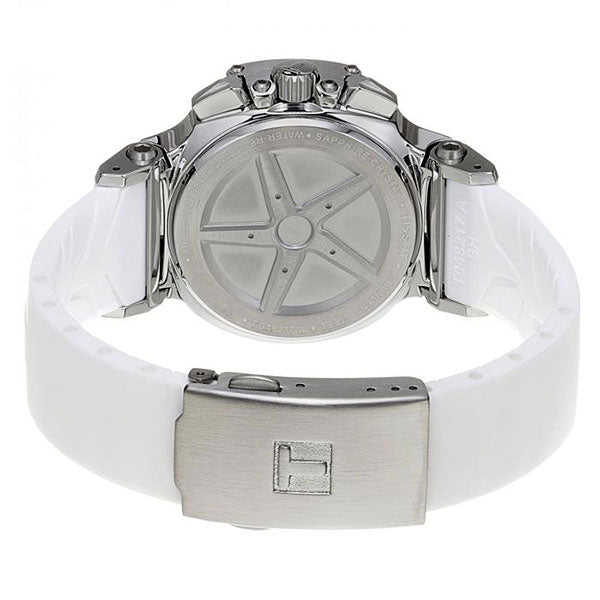 Tissot T Race Lady Chronograph White Dial White Rubber Strap Watch for Women - T048.217.17.017.00
