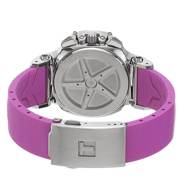 Tissot T Race Chronograph White Dial Pink Rubber Strap Watch for Women - T048.217.17.017.01