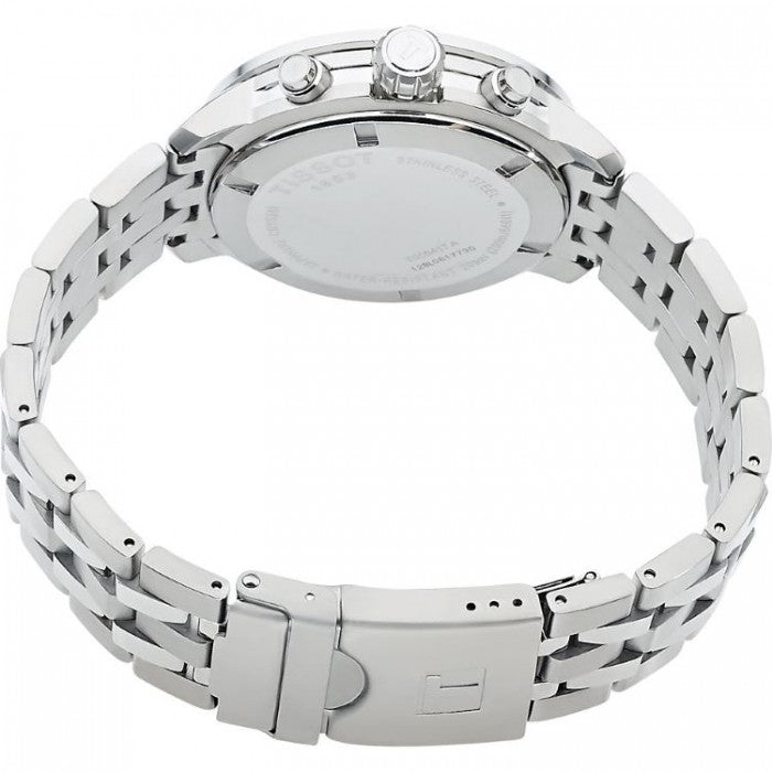 Tissot PRC 200 Chronograph Quartz Silver Dial Silver Steel Strap Watch For Men - T055.417.11.037.00