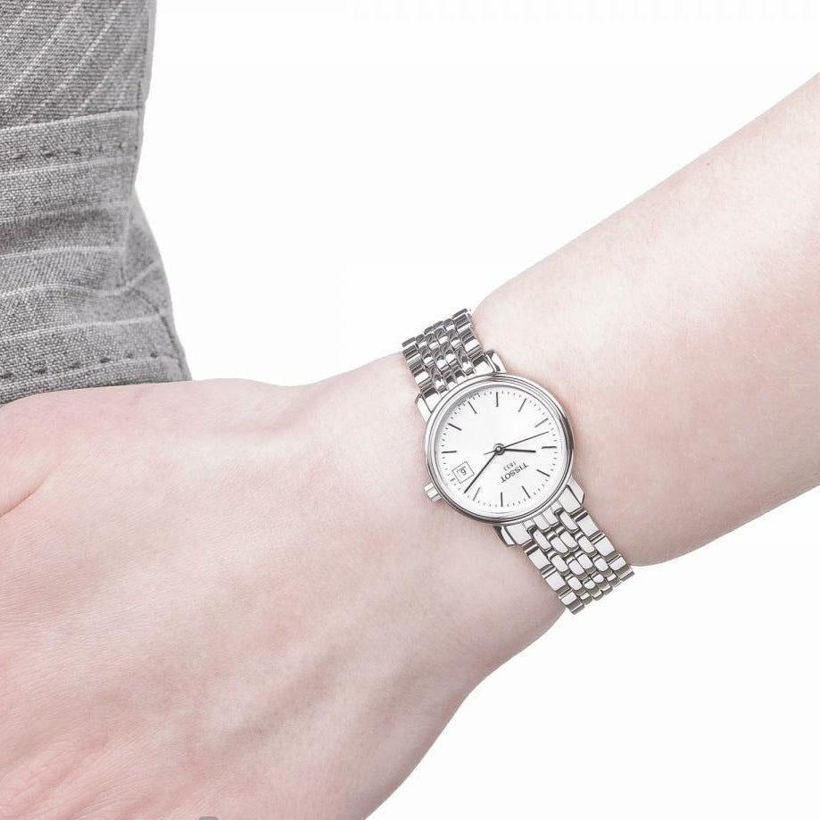 Tissot T Lady Lovely Silver Dial Silver Steel Strap Watch For Women - T058.009.11.031.00