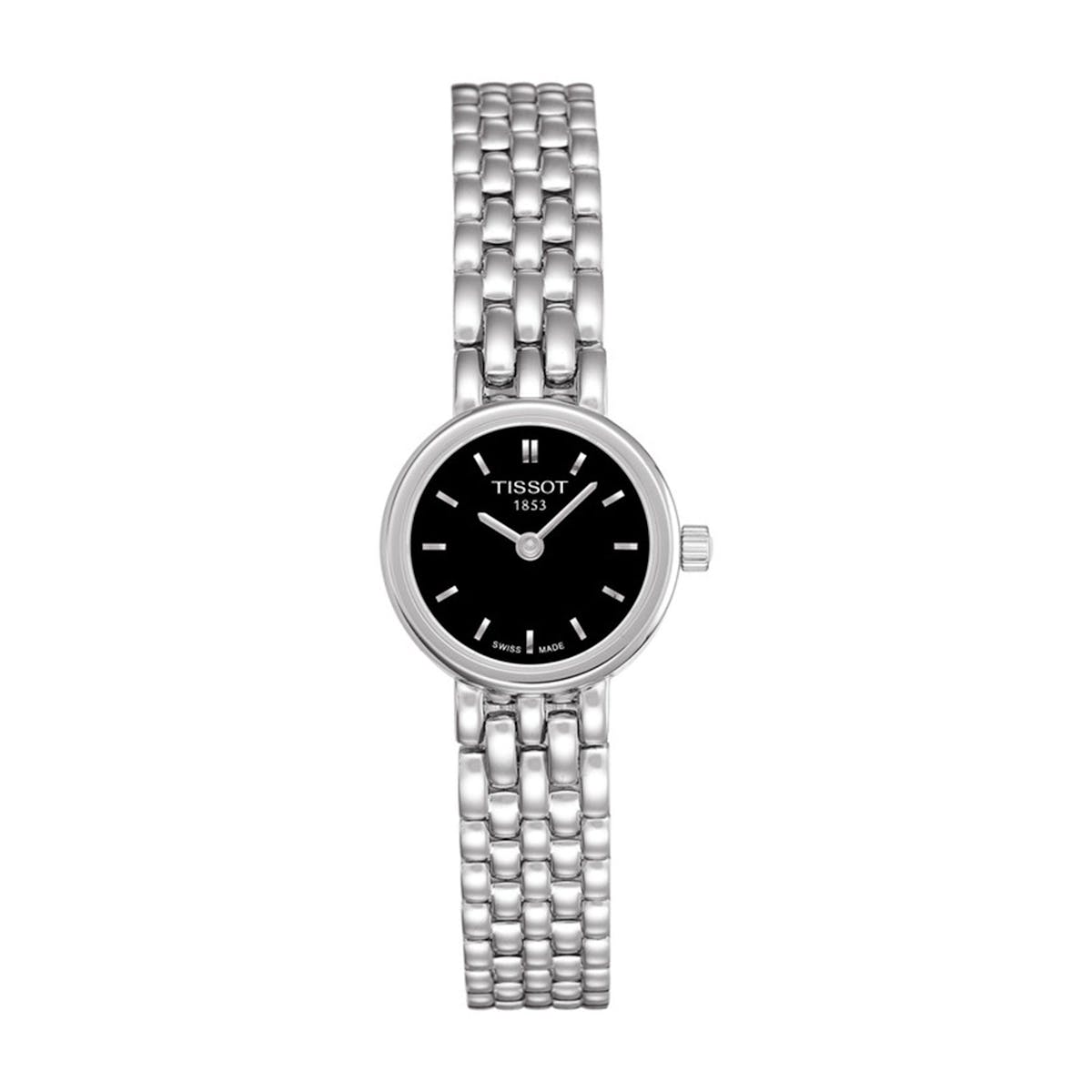 Tissot T Lady Lovely Black Dial Silver Steel Strap Watch For Women - T058.009.11.051.00