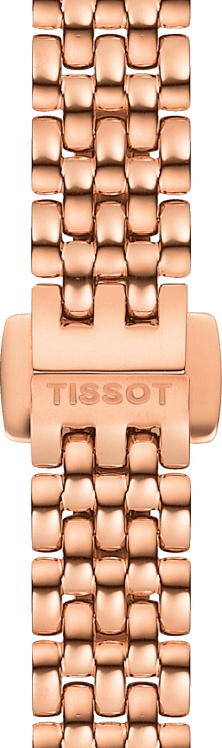 Tissot T Lady Lovely Mother of Pearl Dial Rose Gold Steel Strap Watch For Women - T058.009.33.111.00