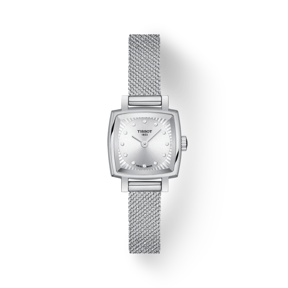 Tissot Lovely Square Silver Dial Silver Mesh Bracelet Watch For Women - T058.109.11.036.00