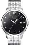 Tissot T Classic Tradition Black Dial Silver Steel Strap Watch For Men - T063.610.11.057.00