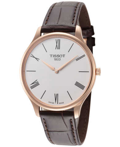 Tissot Tradition 5.5 White Dial Brown Leather Strap Watch for Men - T063.409.36.018.00
