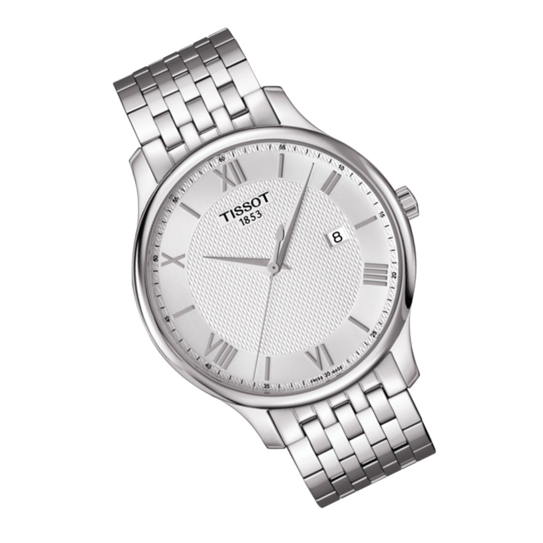Tissot T Classic Tradition Silver Dial Silver Steel Strap Watch For Men - T063.610.11.038.00