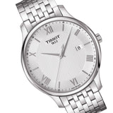 Tissot T Classic Tradition Silver Dial Silver Steel Strap Watch For Men - T063.610.11.038.00