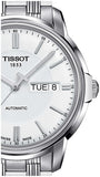 Tissot Automatics III Day Date White Dial Silver Steel Strap Watch For Men - T065.430.11.031.00