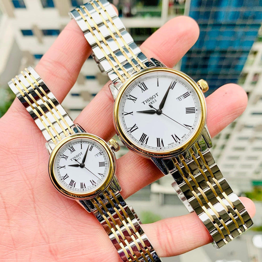 Tissot T Classic Carson Quartz White Dial Two Tone Steel Strap Watch for Men - T085.410.22.013.00