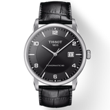 Tissot Luxury Powermatic 80 Black Dial Black Leather Strap Watch For Men - T086.407.16.057.00