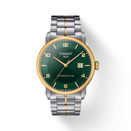 Tissot Luxury Powermatic 80 Green Dial Silver Steel Strap Watch For Men - T086.407.22.097.00