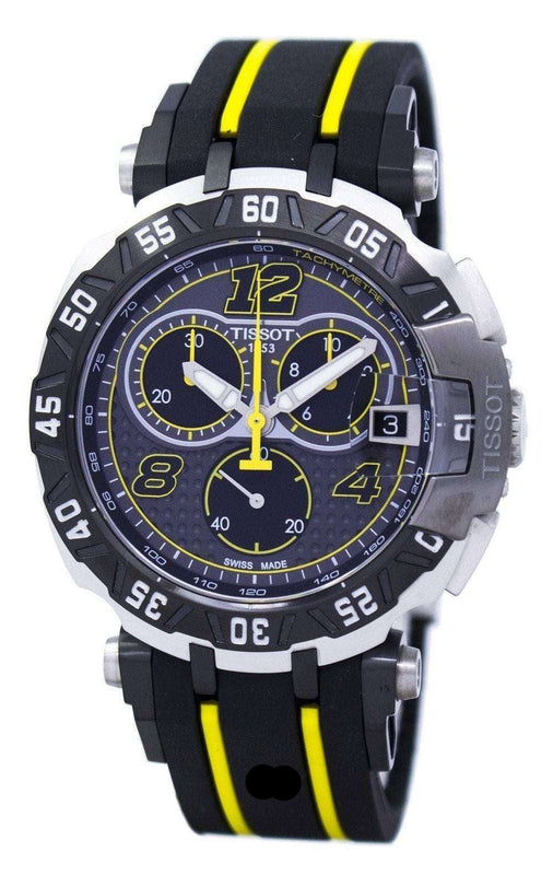 Tissot T Race Thomas Luthi Chronograph Grey Dial Black Rubber Strap Watch For Men - T092.417.27.067.00