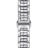Tissot T Lady Flamingo Diamonds White Dial Silver Steel Strap Watch For Women - T094.210.11.116.01