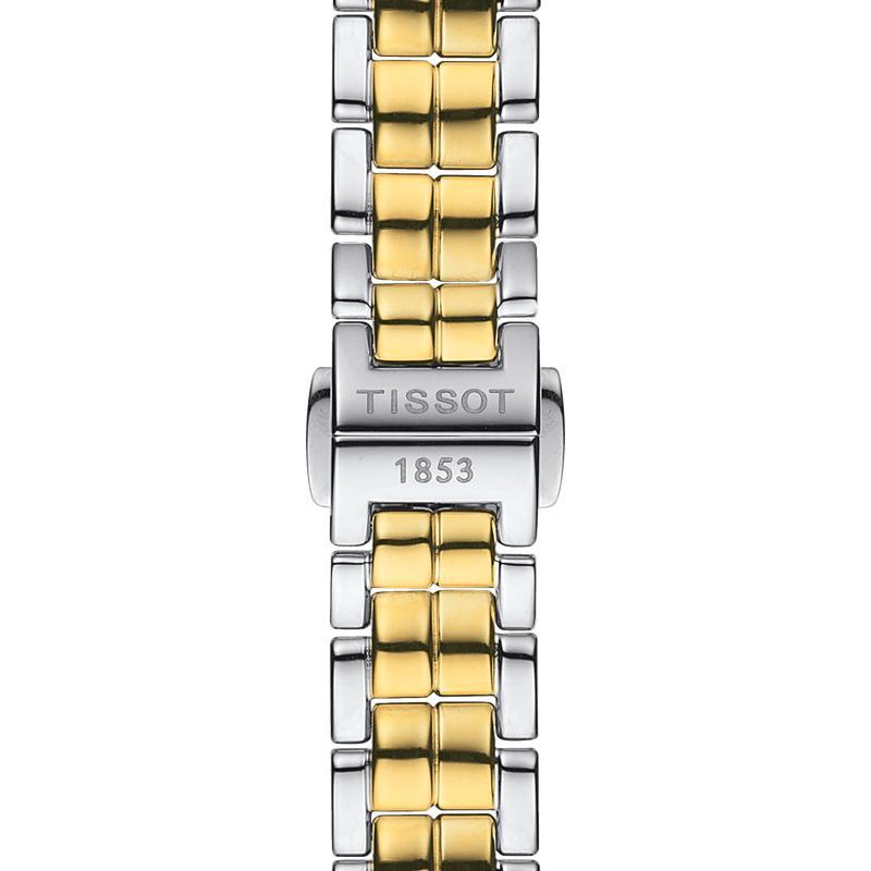 Tissot Flamingo Mother of Pearl White Dial Two Tone Steel Strap Watch For Women - T094.210.22.111.01