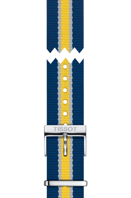 Tissot Quickster Chronograph NBA Golden State Warriors White Dial Two Tone NATO Strap Watch for Men - T095.417.17.037.15