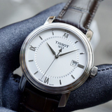 Tissot T Classic Bridgeport Silver Dial Brown Leather Strap Watch For Men - T097.410.16.038.00