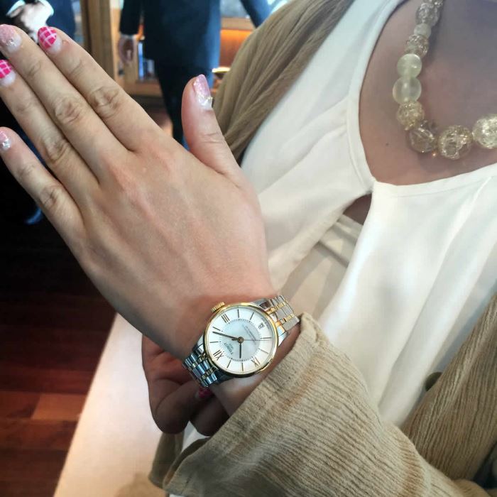 Tissot Chemin Des Tourelles Powermatic 80 Lady Mother of Pearl White Dial Two Tone Steel Strap Watch For Women - T099.207.22.118.00