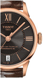 Tissot Chemin Des Tourelles Powermatic 80 Lady Brown Dial Brown Leather Strap Watch For Women - T099.207.36.448.00