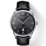 Tissot Chemin Des Tourelles Powermatic 80 Black Dial Black Leather Strap Watch For Men - T099.407.16.447.00