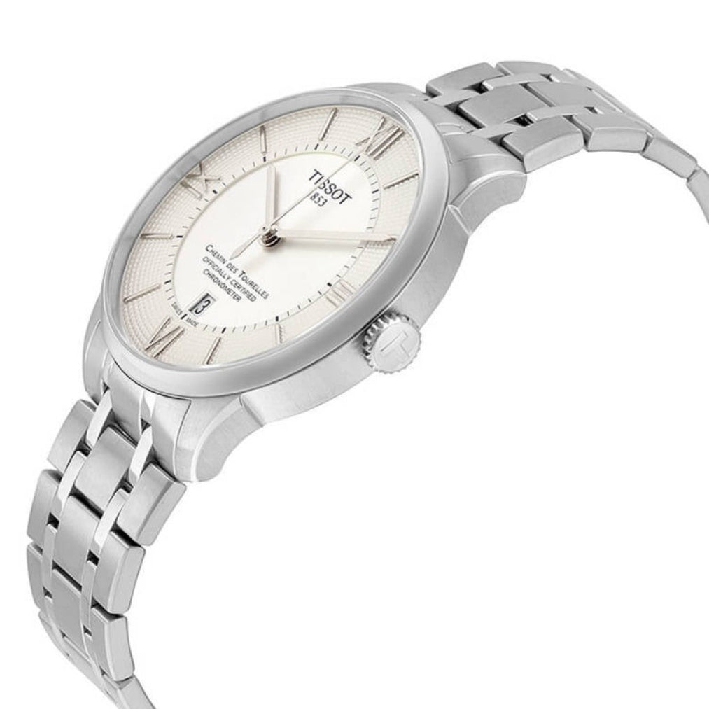 Tissot T Classic Chemin Des Tourelles Silver Dial Silver Steel Strap Watch For Men - T099.408.11.038.00
