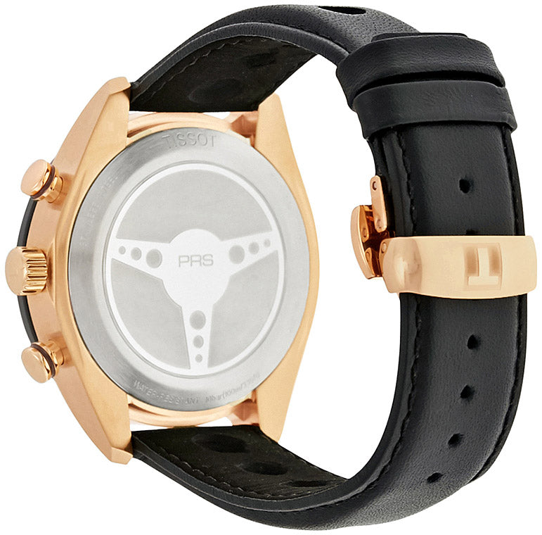 Tissot PRS 516 Chronograph Black Dial Black Leather Strap Watch For Men - T100.417.36.051.00