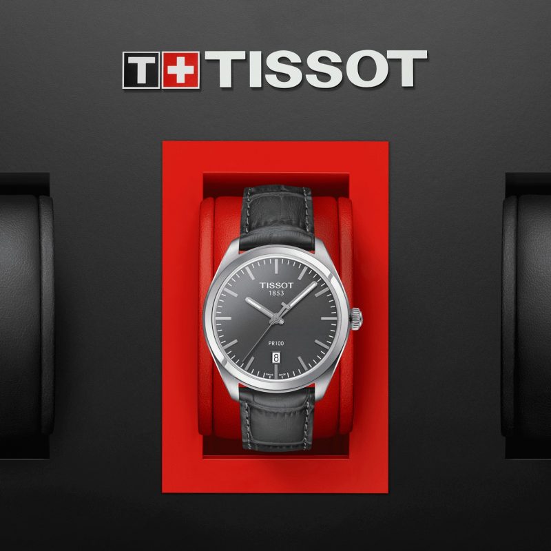 Tissot PR 100 Quartz Leather Strap Watch For Men - T101.410.16.441.00